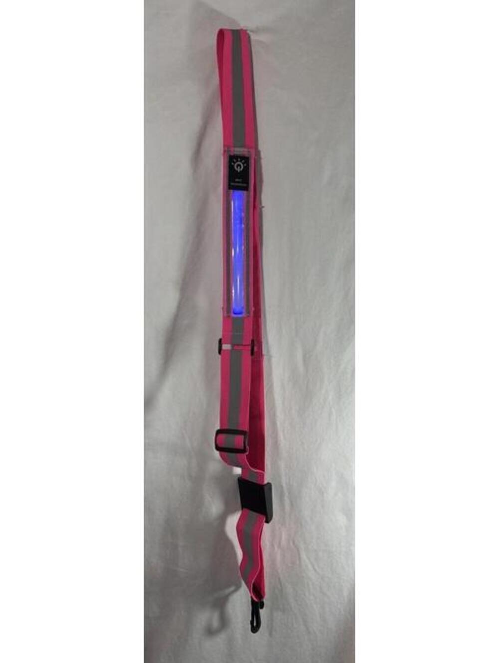 Running Walking Reflective Belt Sash Leash Lead LED Light Up Blinks Multi Colors